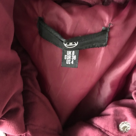 Missguided Bomber Jacket Burgundy Size S - Picture 3 of 9